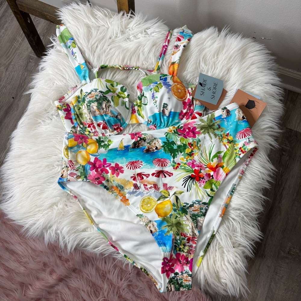 Shade & Shore Tropical Print Bikini